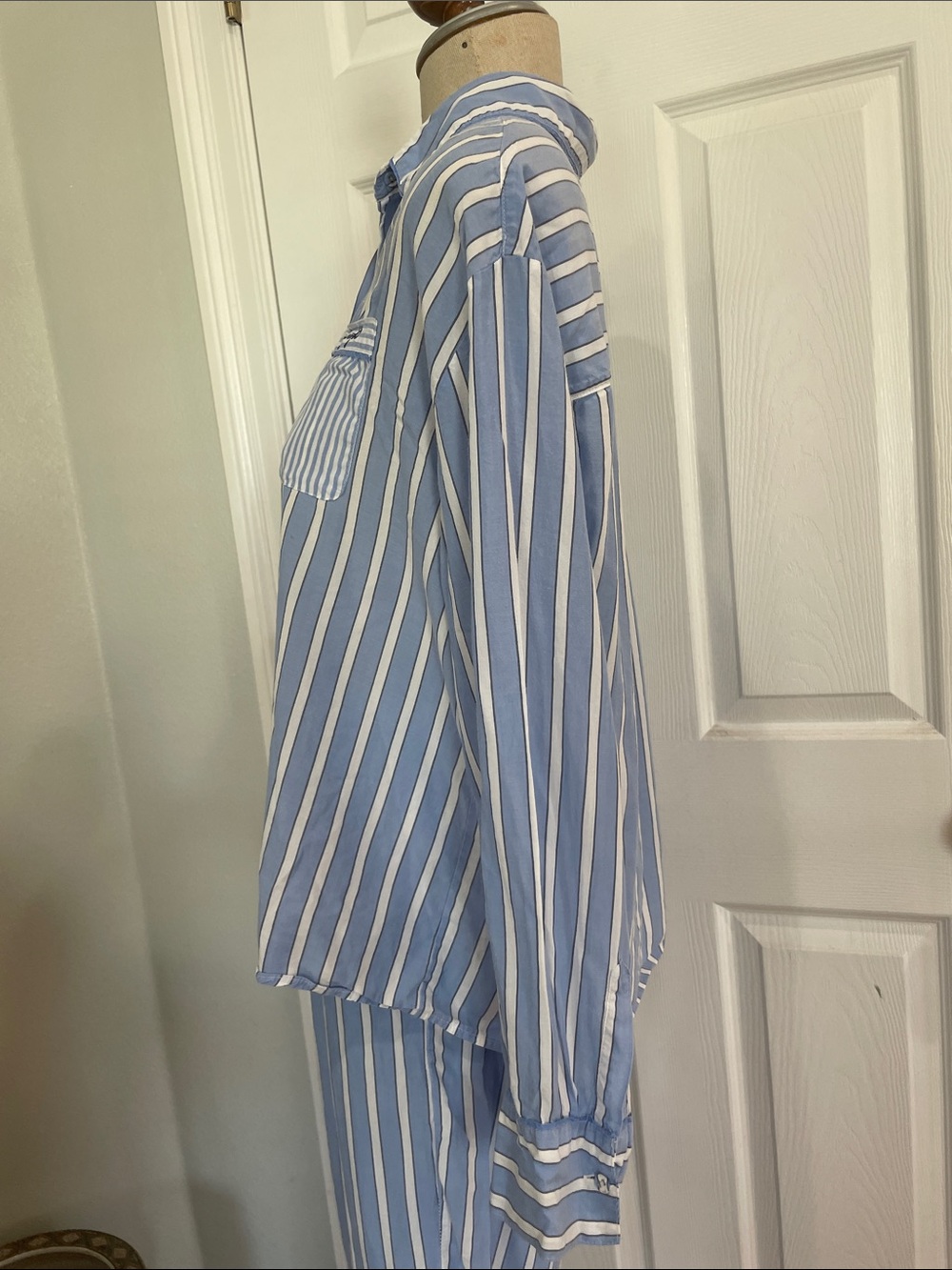 Stars Above Striped simply cool fabric sleepwear Pajama Set blue white women’s L - Picture 9 of 16